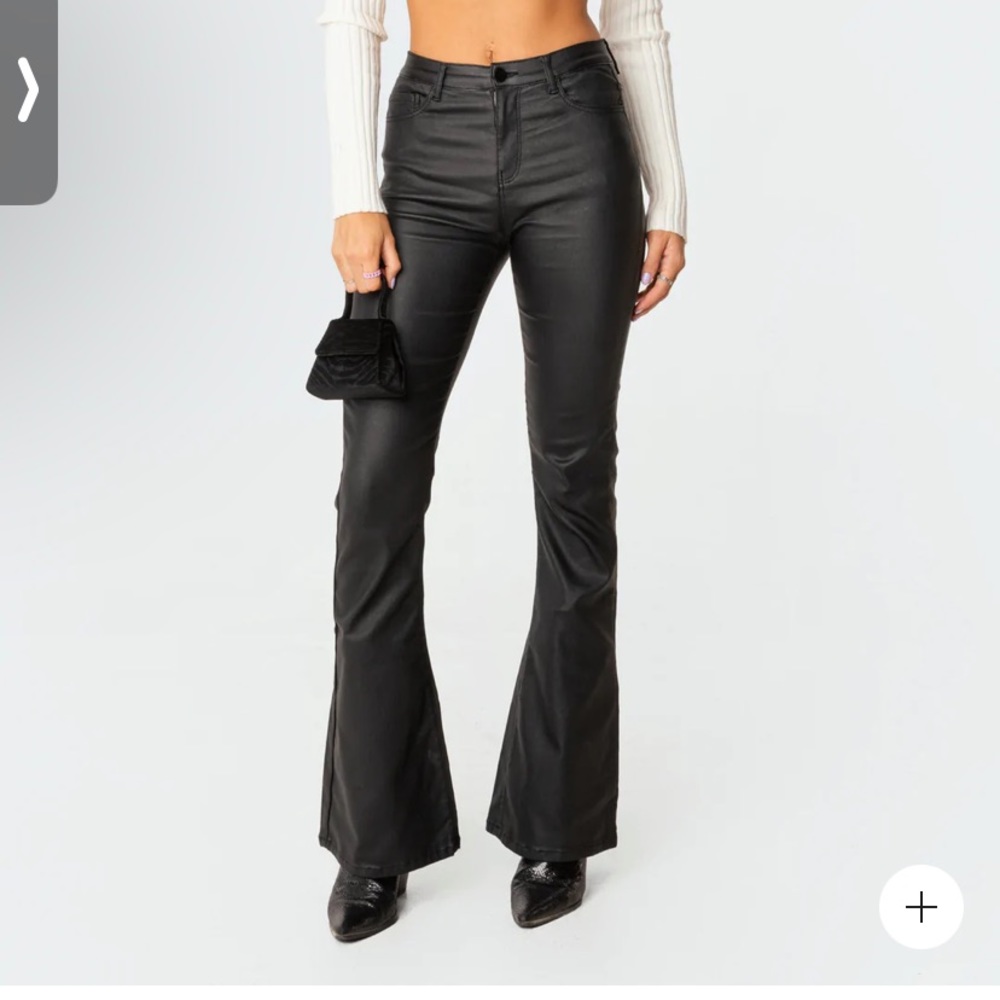 Edikted black leather pants xs!